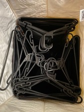 10 PC BLACK COAT HANGERS STRONG PLASTIC HANGER FOR CLOTHES TROUSERS DRESS ADULT