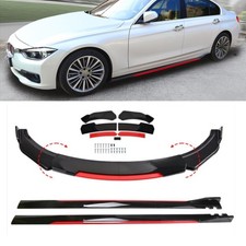 For Vauxhall Astra H MK5 Front Bumper Lip Spoiler Splitter + 78.7" Side Skirts