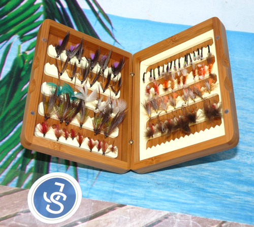 Polished wood turrall fly box - polished,