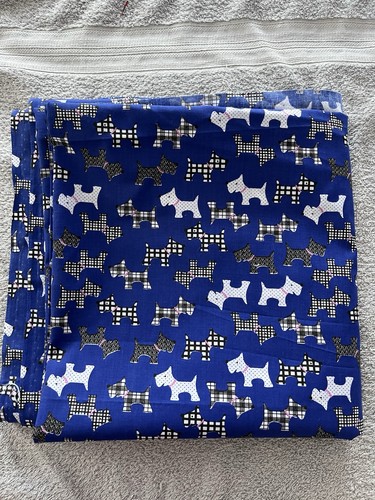 Scottie dog fabric - fabric, blue