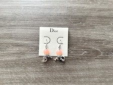 Dior Vintage Crown and Logo Pendant Dangle Earrings 