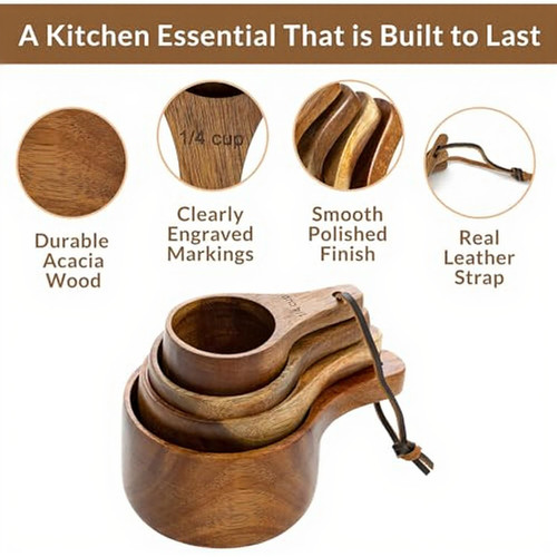 Engraved wooden measuring - wooden,