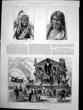 Antique Old Print Dominion Canada Game Fur Trophy Canadian Court Indian 1886