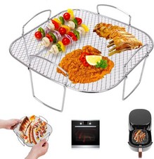 Air Fryer Rack  Accessories Stainless Steel Cooking Rack Toast Grilling Shelf UK