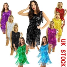 UK Womens Sequin Tassel Dance
