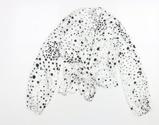 Topshop Womens White Polka Dot