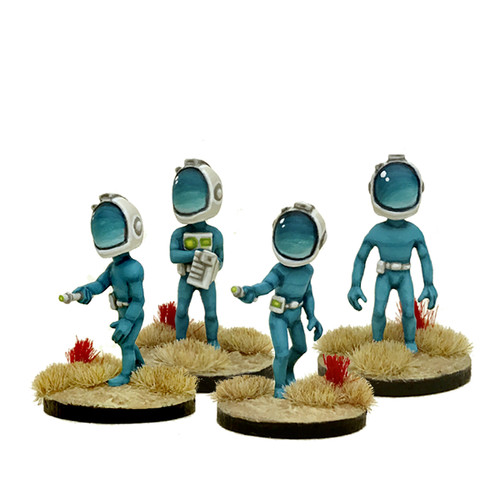 Grey aliens spacesuits - grey, in