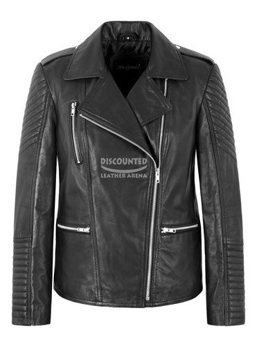 Ladies quilted biker leather - ladies,