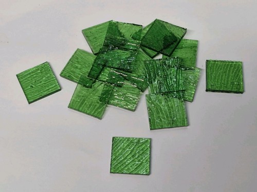 Pieces green stained - green, glass