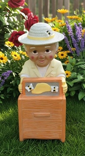 Mini bee keeping gnome outdoor - keeping,