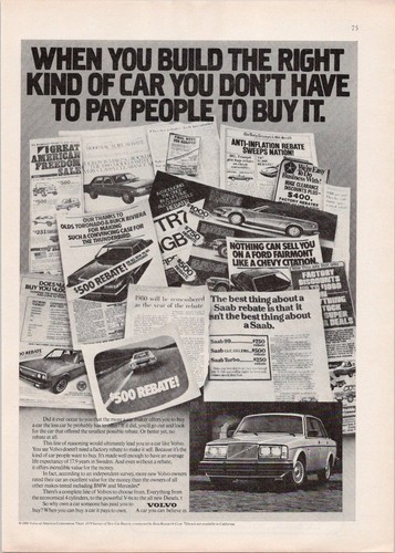 Volvo 1980 vintage print - 1980,