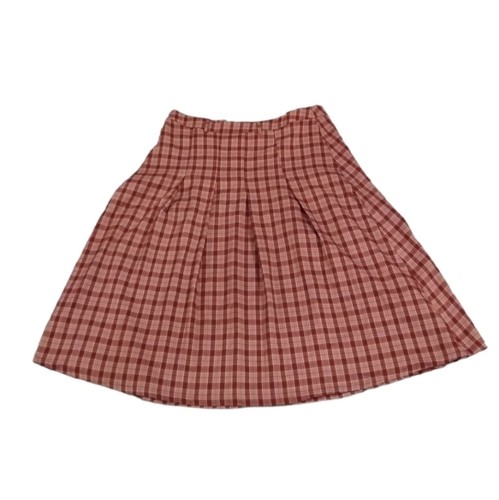 Shein curve red plaid pleated - shein,