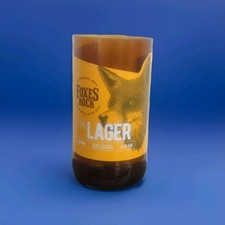 Upcycled Foxes Rock Beer Bottle Glass Handmade Eco Gift Unique Irish Lager Glass
