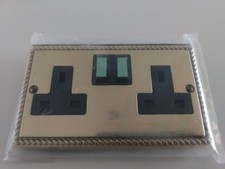 GEORGIAN BRASS DOUBLE SOCKET