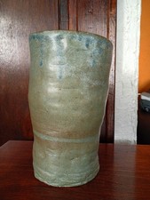 Vintage Studio Pottery Vase, 8" Wonky Chunk Ceramic Brutalist Quirky Handmade
