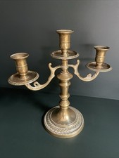 Heavy Three-armed Ornate Brass Candelabra/Candle Holder/Candlestick. Vintage