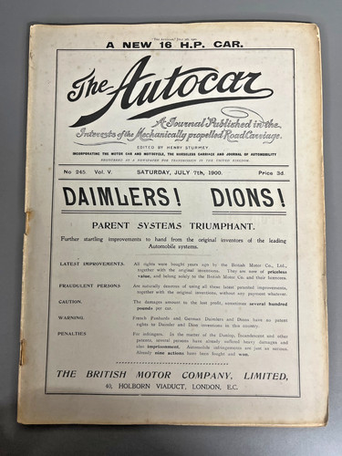 Autocar 1900 first ever - autocar,