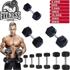 Hex Dumbells Cast Iron Rubber