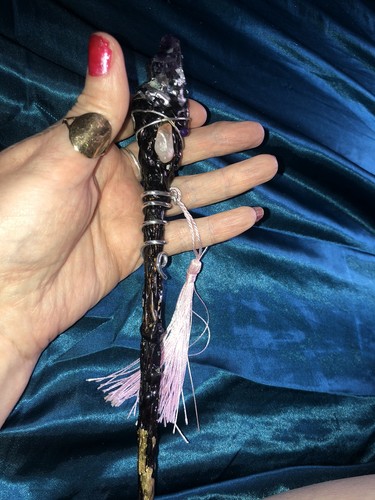 Handmade wood amethyst and - wood,,