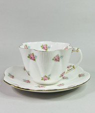 Antique 1910 Shelley Late Foley Bone Rose Spray 13545 Dainty Tea Cup & Saucer