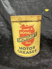 Vintage Rare royal snowdrift grease Tin Can Oil Petrol Automobilia Old 