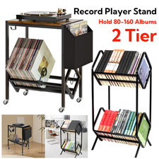 80-160 Vinly LP Record Storage Rack Display Shelf Files Organizer 2 Tier Black