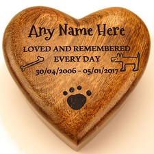 Heart Shaped Wood Pet Dog Cat