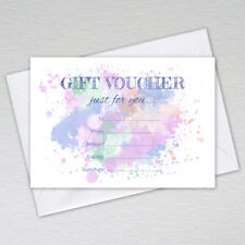 Gift Vouchers Card A6 Salon Beauty Shops Hairdresser Restaurant Blank Watercolor