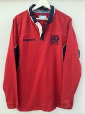 Scotland 2014/15 Away Rugby Shirt Macron Red Long Sleeve Mens XL