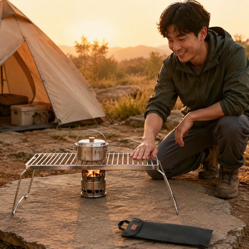 Camping cooker stand - camping,