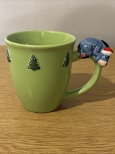 Disney Store Festive Christmas Green 3D Eeyore Mug. Winnie The Pooh Collectable