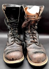 Vintage Corcoran Distressed Paratrooper Jump Boots Cap Toe Men's Size 10E Black