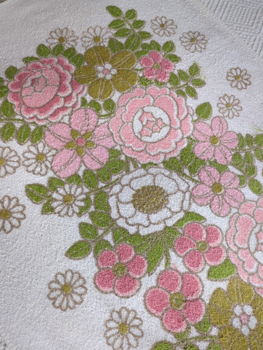 Vintage pink green flowers - vintage,