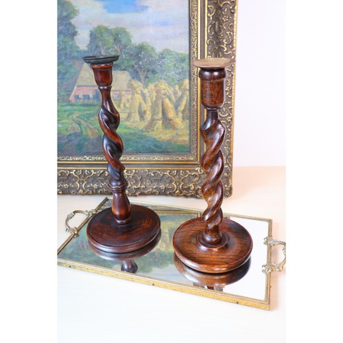 Antique wood barley twist - wood,