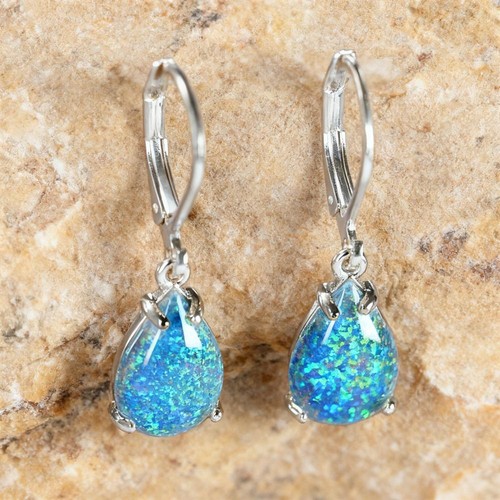 White blue opal - white,