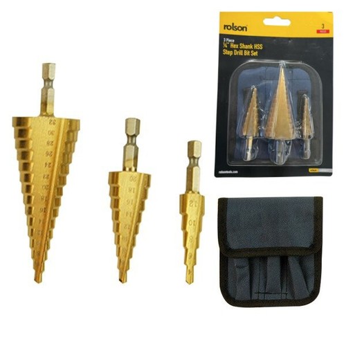 Rolson step cone drill 3pc - step,