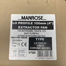 4" MANROSE CHROME BATHROOM TOILET TIMER EXTRACTOR FAN WALL LP100STC LO PROFILE 
