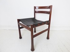 STUNNING VINTAGE ITALIAN LUCIANO FRIGERIO LEATHER & ROSEWOOD CHAIR - 1970