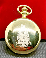 BRITISH GOLD Co. Full Hunter Quartz Pocket Watch - VGC & Working