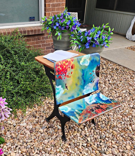 Upcycled antique school - antique,