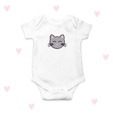 Cat Baby Grow Embroidered Cute