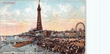 Postcard Blackpool Lancashire Tower Wheel And Old Promenade (169) c1911