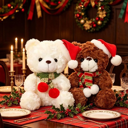 Cute christmas bear plush - christmas,