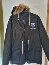 Portsmouth FC Men's Parka Coat Size 2XL Black Hooded