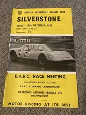 BARC Silverstone Race Program 1969 Formula V Clubman’s Special Saloons Sports
