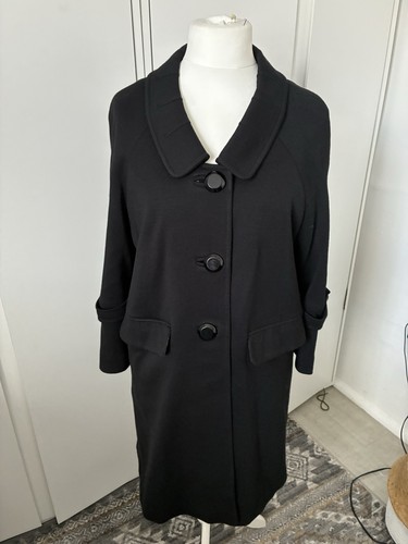 Women black swing coat - black,