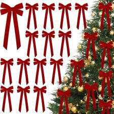 24PCS Large Velvet Christmas Bows for Christmas Tree Wreath Garland Home Decor