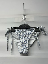 Women’s Jack Wills White / Blue Floral Bikini Bottoms Size 10 Brand New 