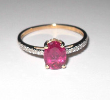 1ct Brazilian Rubellite and Diamond accent  Ring- 9ct  Gold- size- Q  (QVC )
