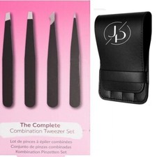 4 Tweezer Set In Black With